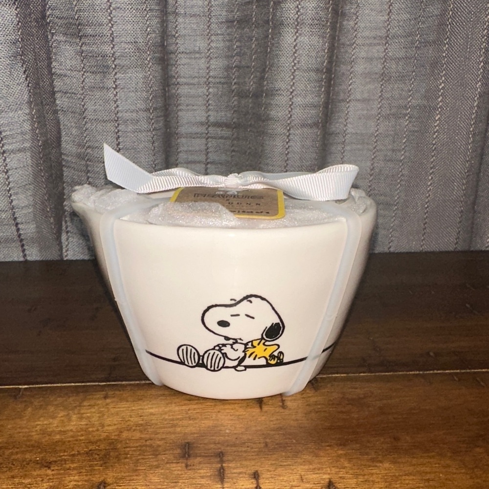 Rae Dunn White Ceramic Measuring Cups with Snoopy Design